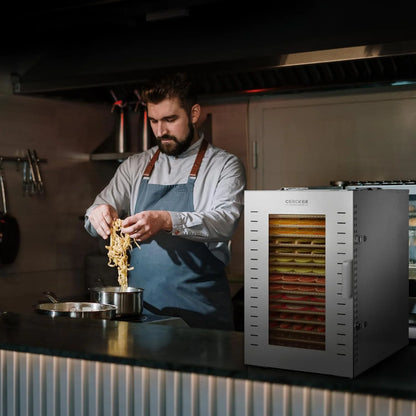 Commercial Food Dehydrator 16 Trays 1500W 70-190°F Large
