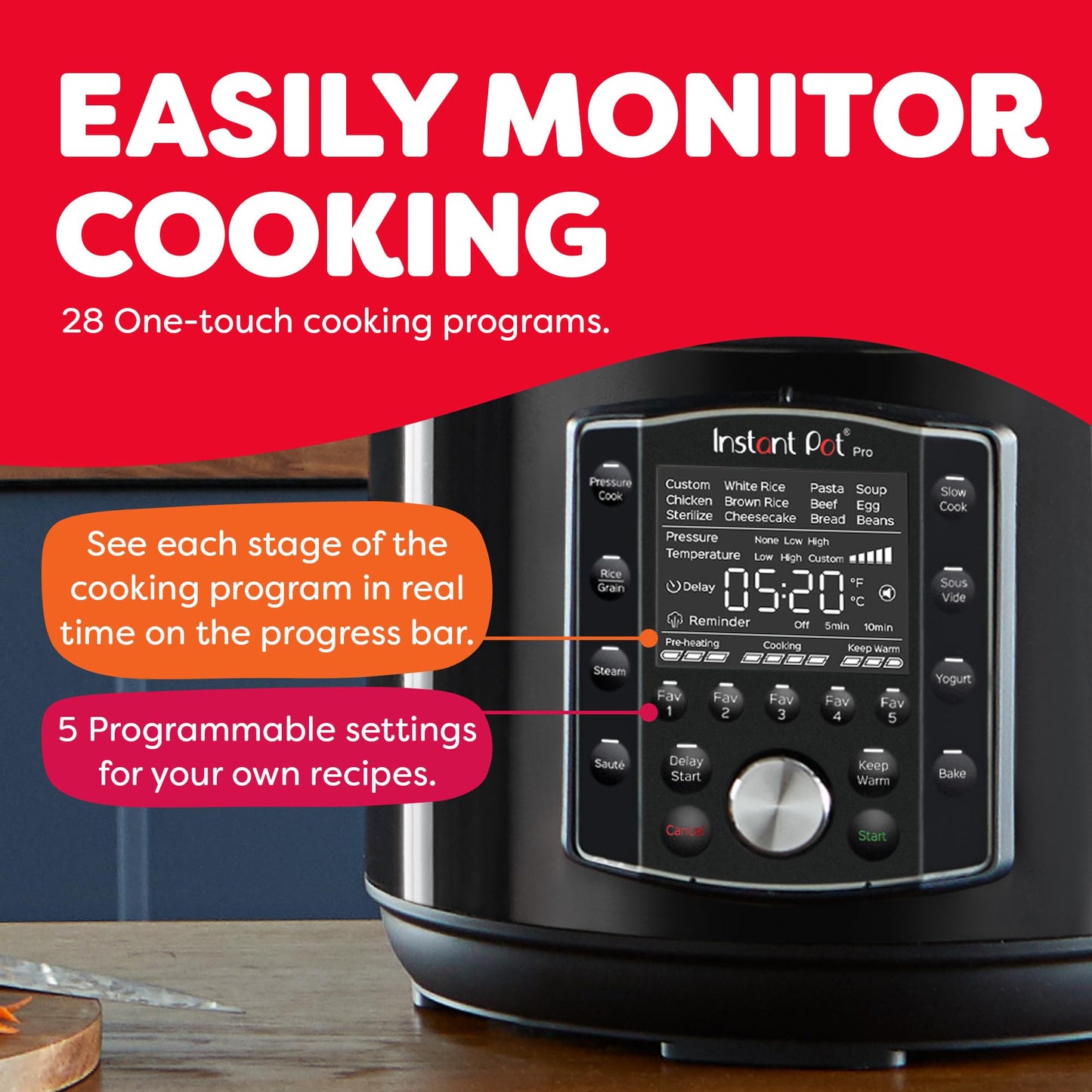 INSTANT POT Pro 10-in-1 Pressure Cooker & Slow Cooker, 8 QT