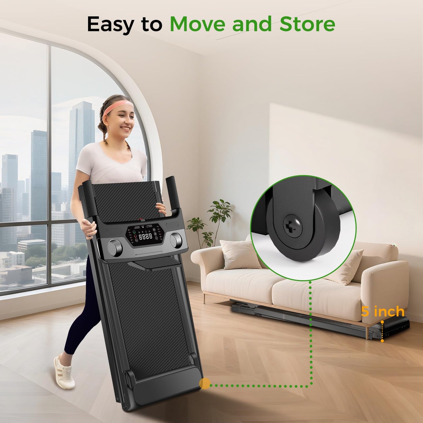 FUTUREGLIDE Portable Treadmill with Incline - 3-in-1 Walking Pad