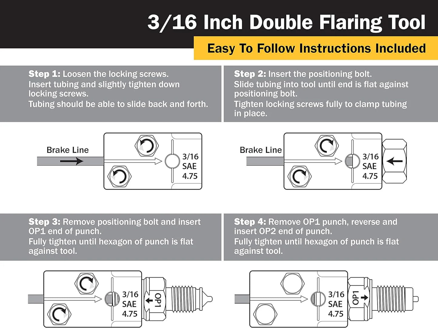 Professional Single, Double, and Bubble Flaring Tool Set, Black