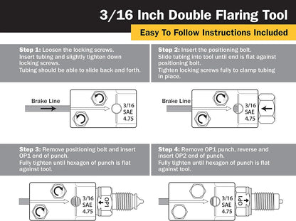 Professional Single, Double, and Bubble Flaring Tool Set, Black