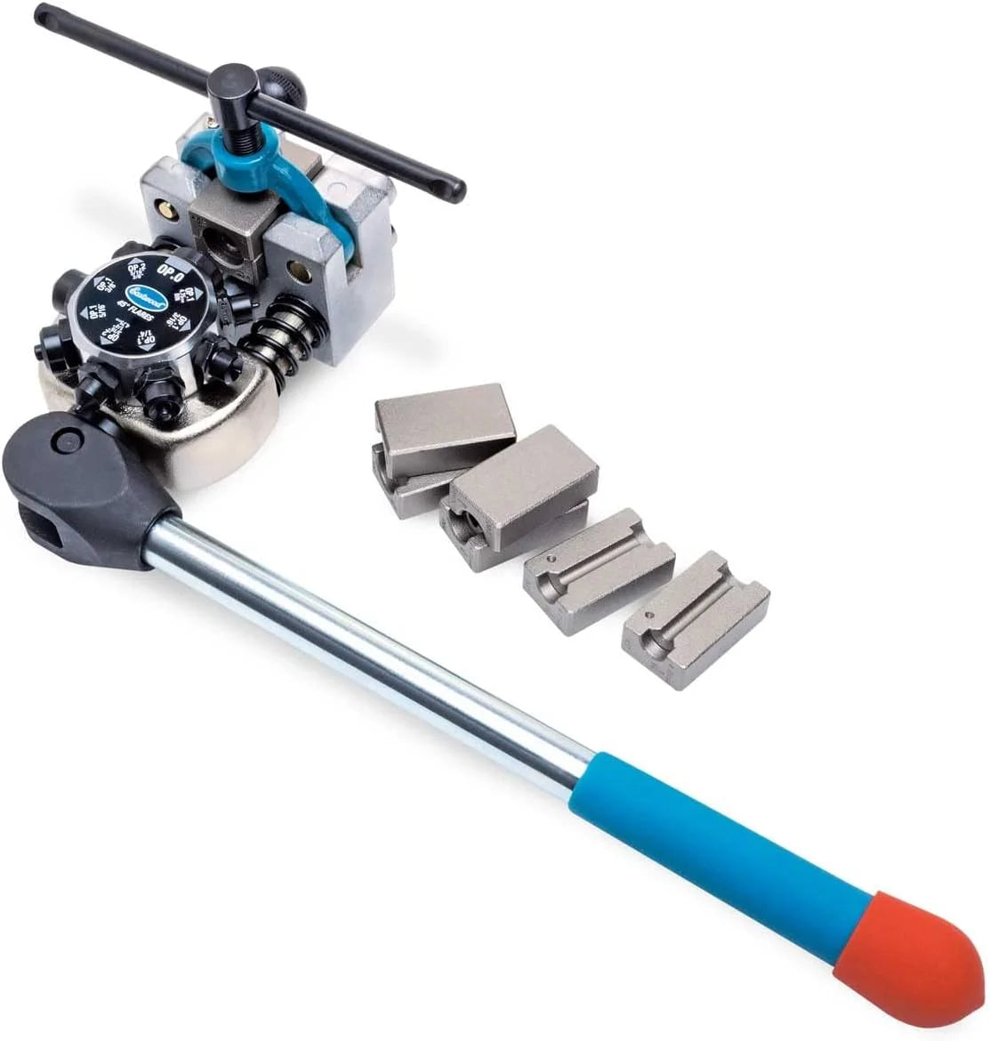 Brake Line Flaring Tool Kit | 45° Degree Single Double & Bubble Brake Tubing Flares | Use with Hydraulic Hose | Ideal for Stainless Steel Tube or Copper Pipe | Inc 4 Split Dies