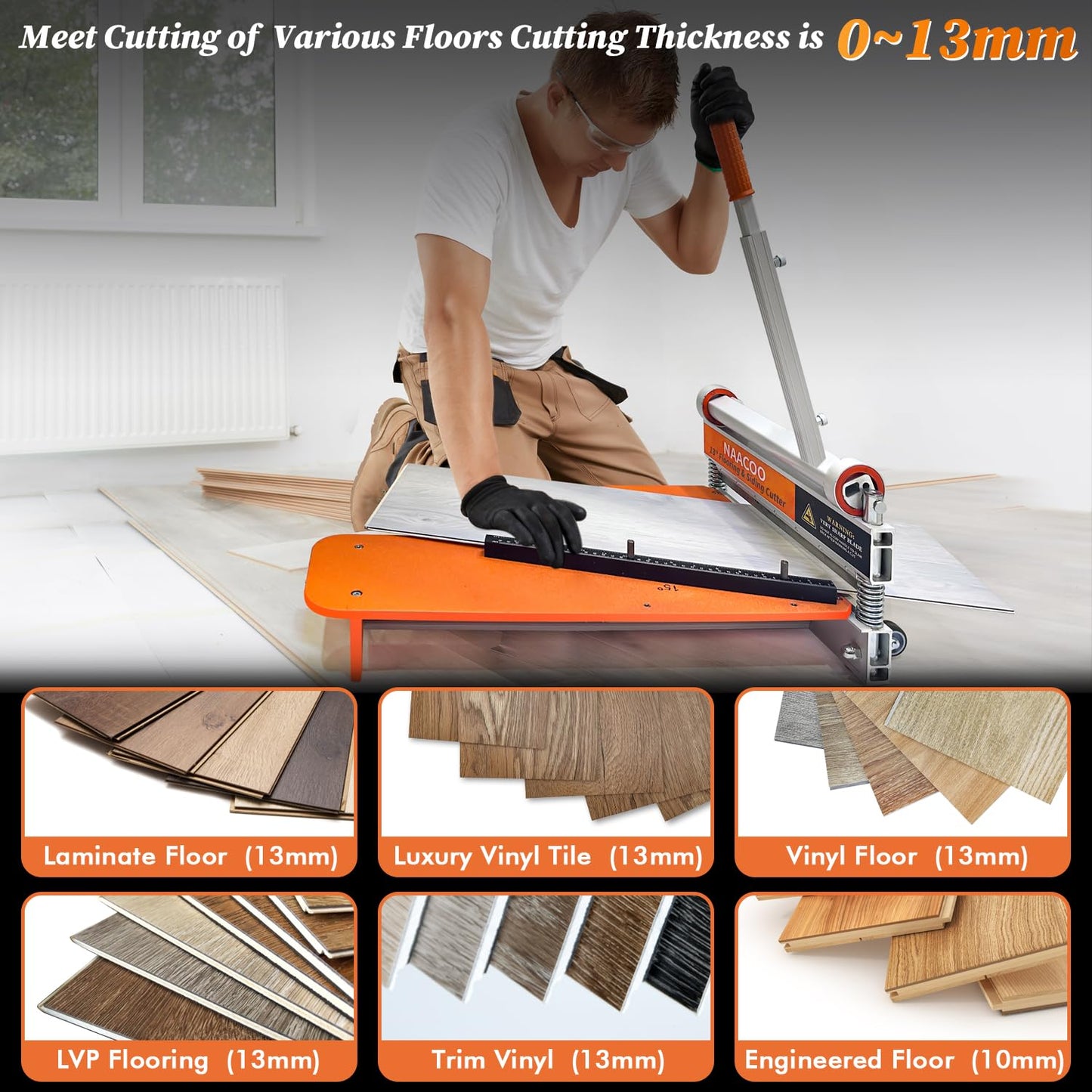 NAACOO NAACOO 13” Vinyl Floor Cutter for Laminate & LVP