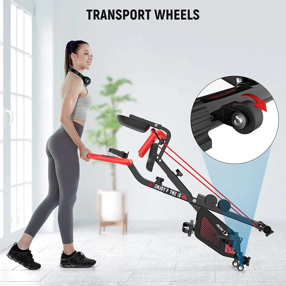 Pooboo 3 In 1 Foldable Exercise Bike Indoor Cycling Bike Workout 300Lb
