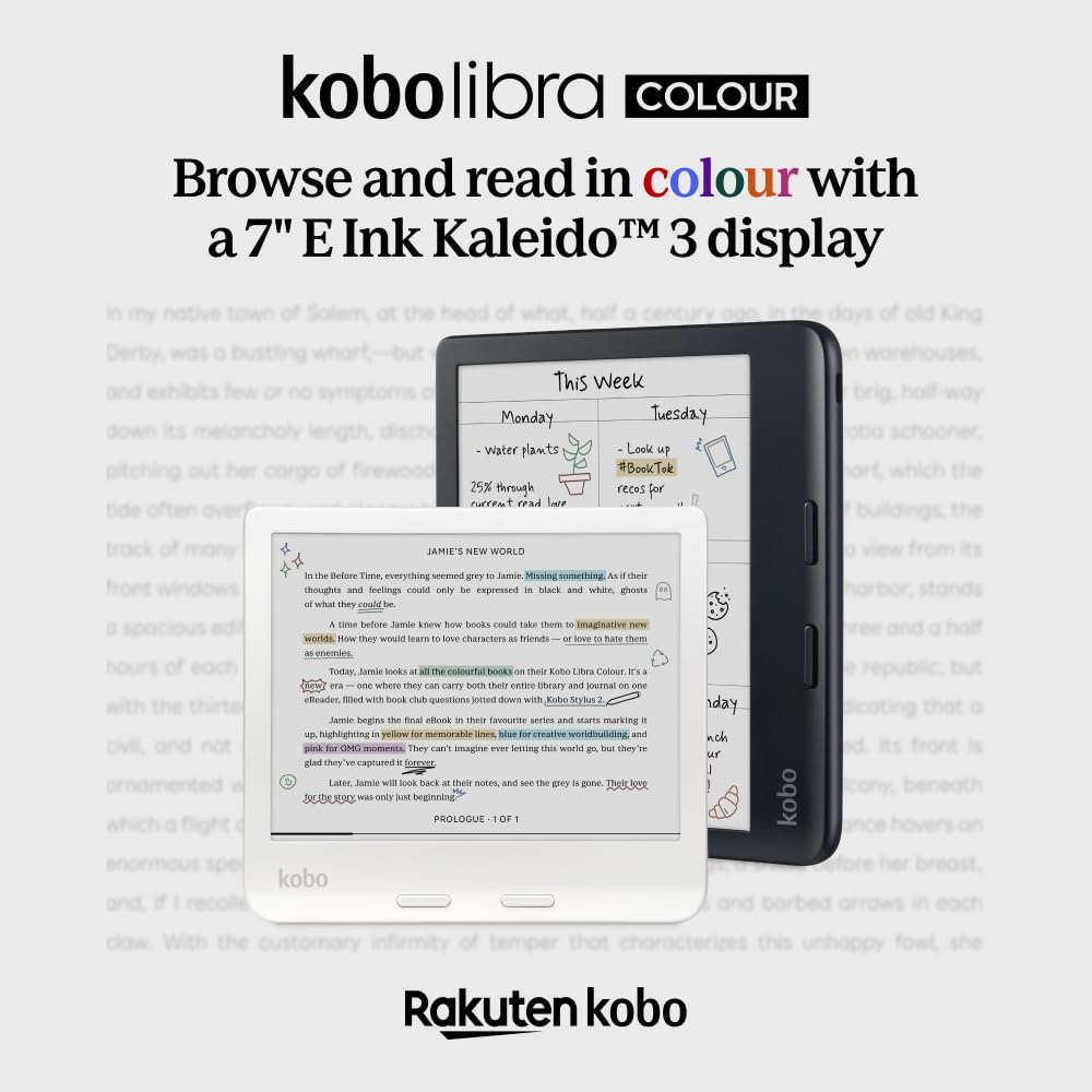 KOBO Libra Colour eReader | 7" Glare-Free Display