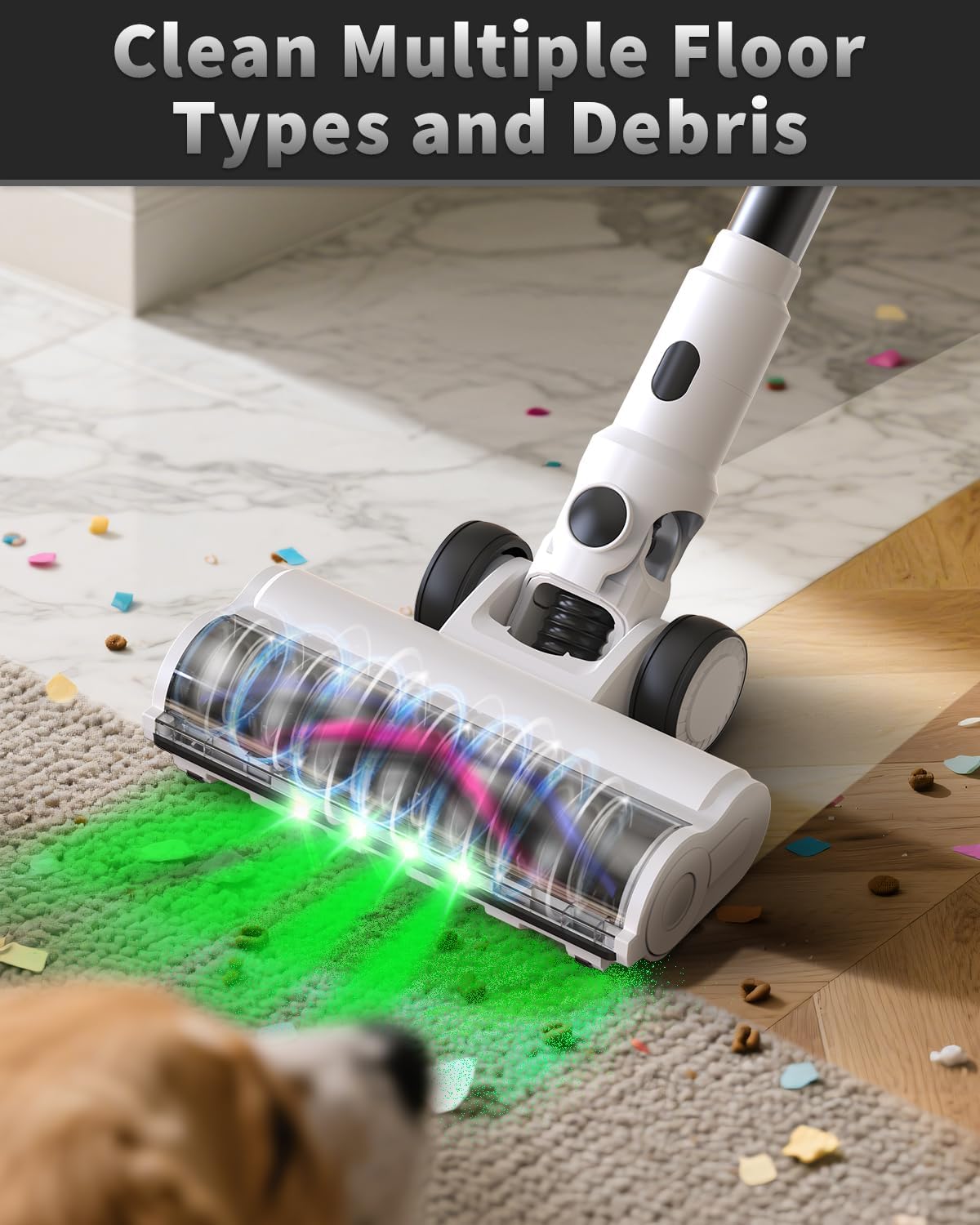 NUYUPO Cordless Vacuum Cleaner with 2 Batteries & 110 Min Runtime