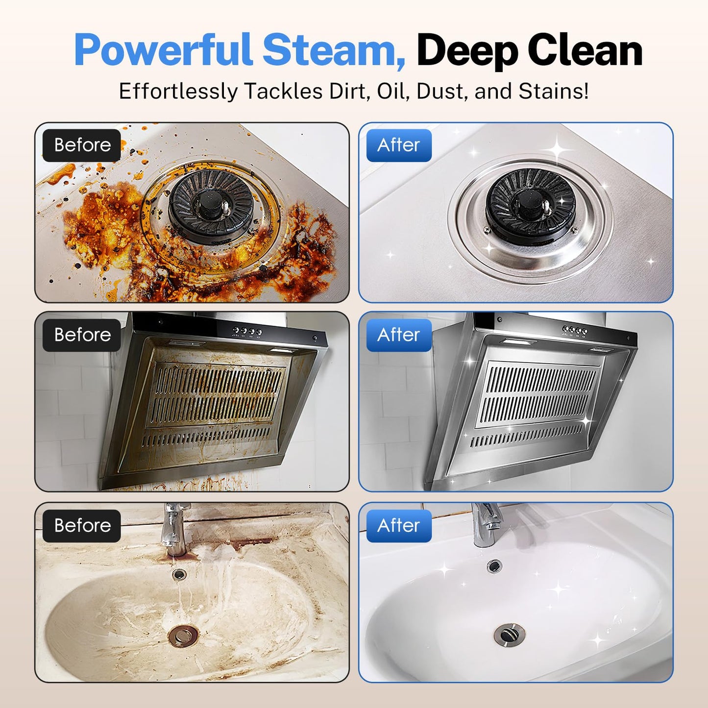 ODSD Steam Cleaner for Home & Car - 3-Level Adjustable