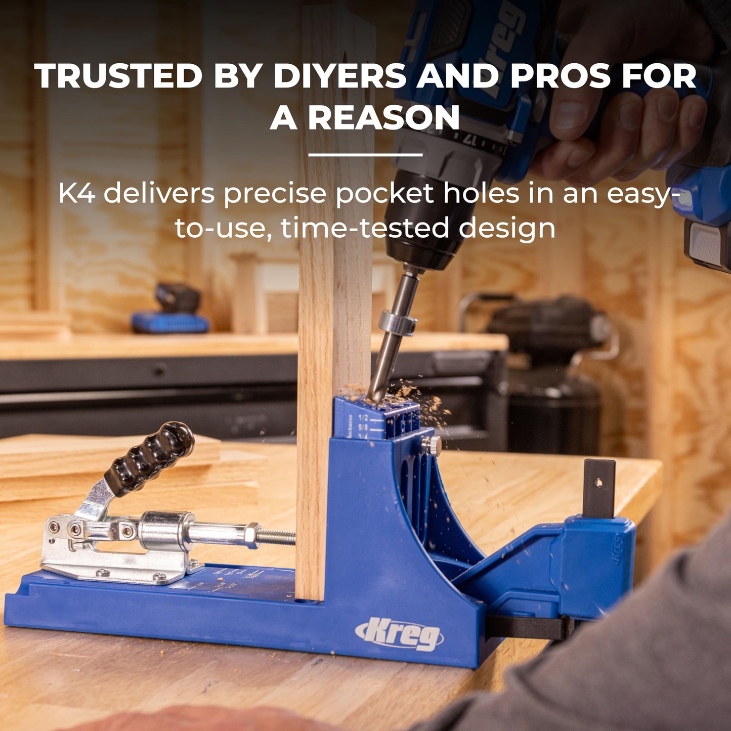 KREG K4 Pocket Hole Jig - Adjustable Drill Guides for Strong Joints