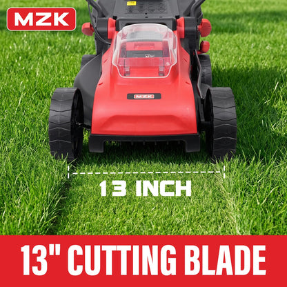 MZK 20V 13" Cordless Electric Lawn Mower with Grass Bag