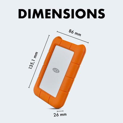 LACIE Rugged 5TB Portable External HDD - USB 3.0/2.0
