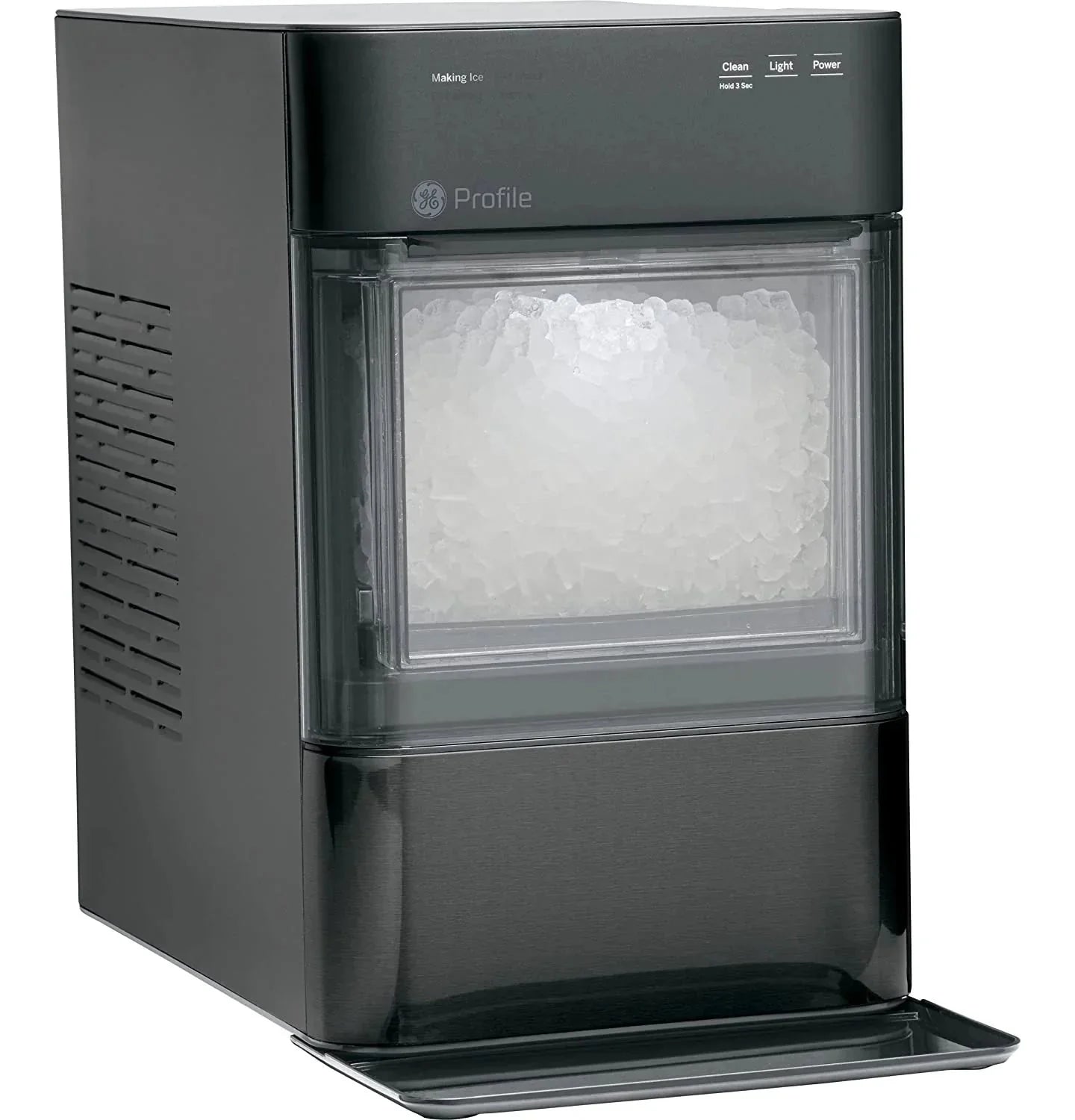 Countertop Nugget Ice Maker | Ice Machine with WiFi Connectivity | Smart Home Kitchen Essentials | Black Stainless