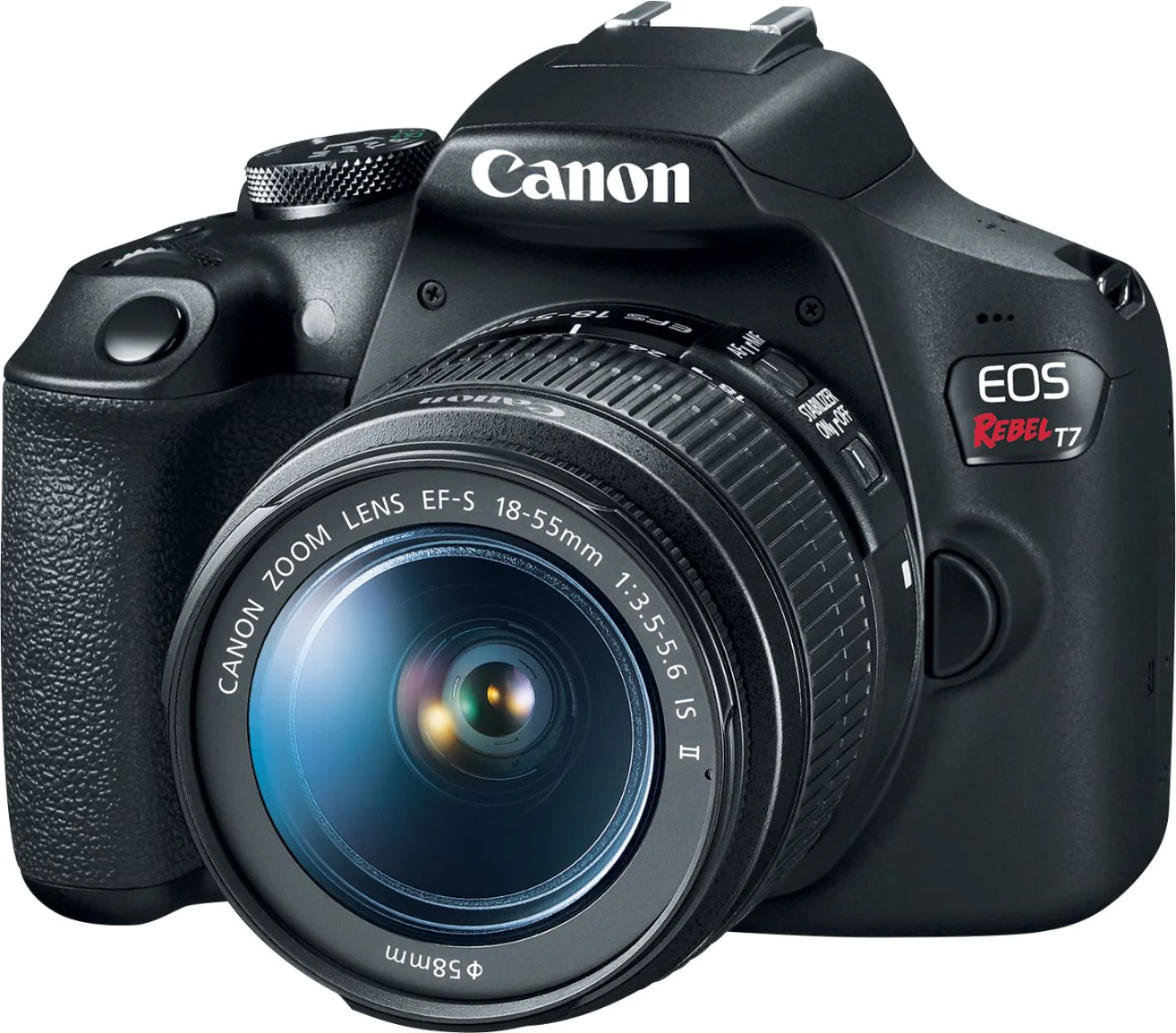 Canon – EOS Rebel T7 DSLR Video Camera with 18 55mm Lens – Black