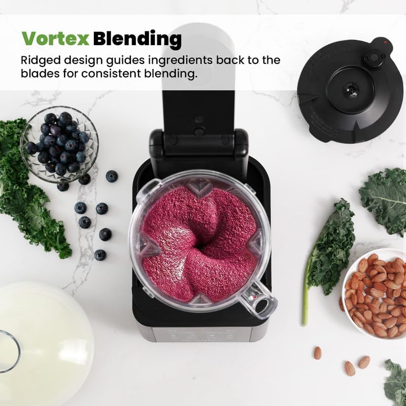 Commercial Blender, 1500W Vacuum Blender for Less Foam, Professional-Grade Quiet Shield, Kitchen Timer, 9 Speeds, 6 Programs for Smoothies, Frozen Drinks, Self-Cleaning, 64oz Bulk Production
