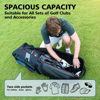 MOJEST Golf Travel Bags with Wheels, Hard Case, 1680D Oxford