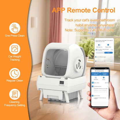 FRCFRC Automatic Cat Litter Box - Self-Cleaning, App Control