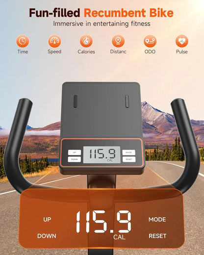 Niceday Recumbent Exercise Bike 400lbs App LCD Heart Monitor