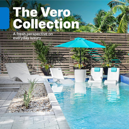 Pool Lounger, Fade-Resistant, Waterproof Patio Furniture, Pool Lounge Chair for Sun Shelf, Use in Pools with Shelves Up to 9-Inches Deep or Outside Pool Deck, Weighted, White