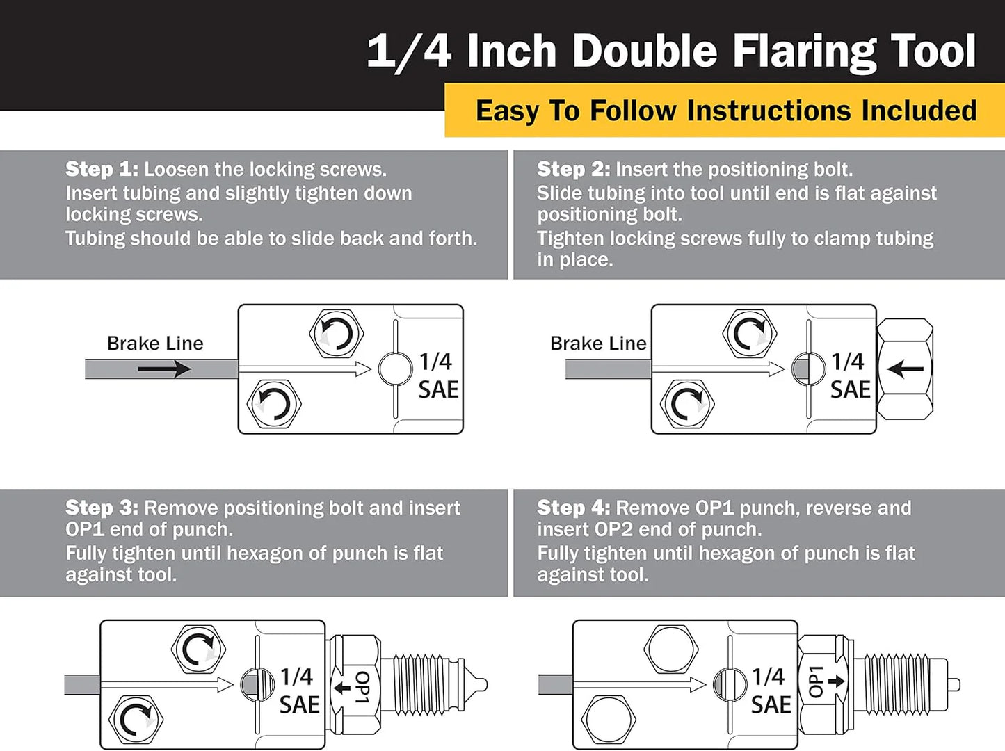 Professional Single, Double, and Bubble Flaring Tool Set, Black