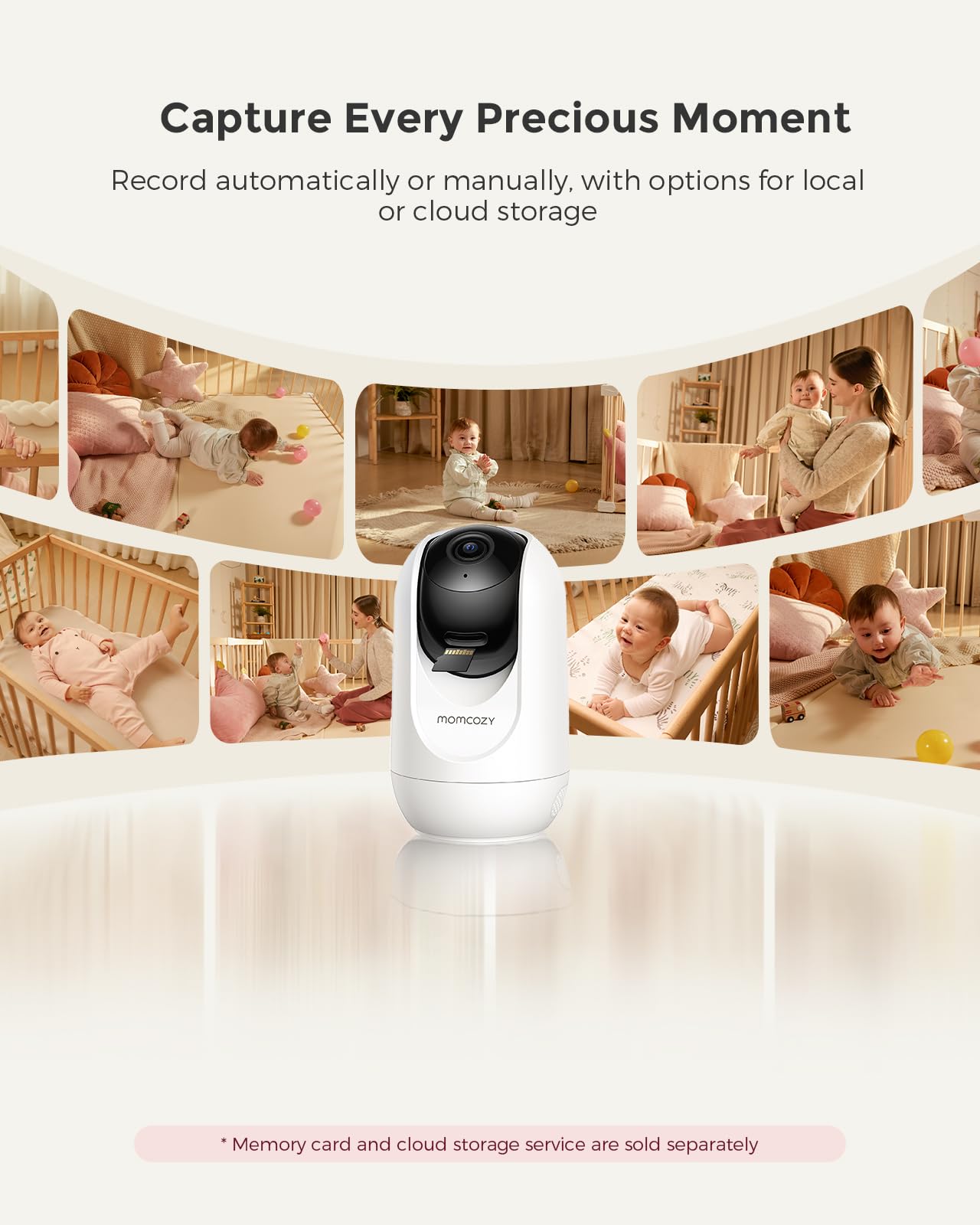 MOMCOZY Smart WiFi Baby Monitor with 1080P Camera & Audio