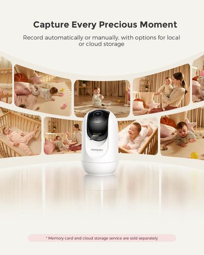 MOMCOZY Smart WiFi Baby Monitor with 1080P Camera & Audio