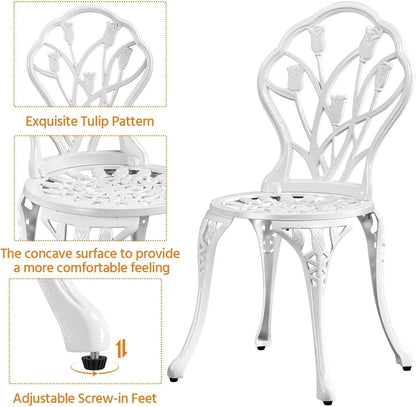 Patio Bistro Sets 3 Piece Cast Aluminum Bistro Table