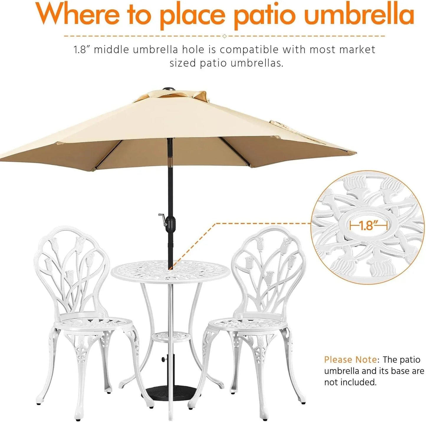 Patio Bistro Sets 3 Piece Cast Aluminum Bistro Table