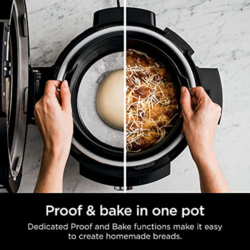 Ninja OL701 Foodi 14 in 1 SMART XL 8 Qt. Pressure Cooker Steam Fryer with SmartLid & Thermometer Auto Steam Release, that Air Fries, Proofs & More, 3 Layer Capacity, 5 Qt. Crisp Basket, Silver/Black
