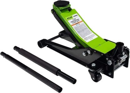 Tools 3 Ton (6,000 lbs.) Steel Floor Jack Quick Rise Dual Piston Pump Low Profile, Car Jack, Truck Jack, Service Jack, Farm Jack (A20002_A20003)