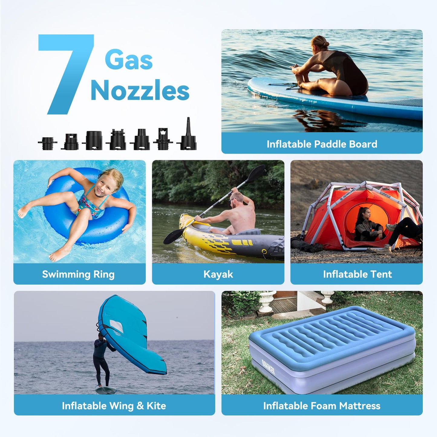 HYDROHERO Electric Paddle Board Pump - 20PSI Dual Stage Inflator