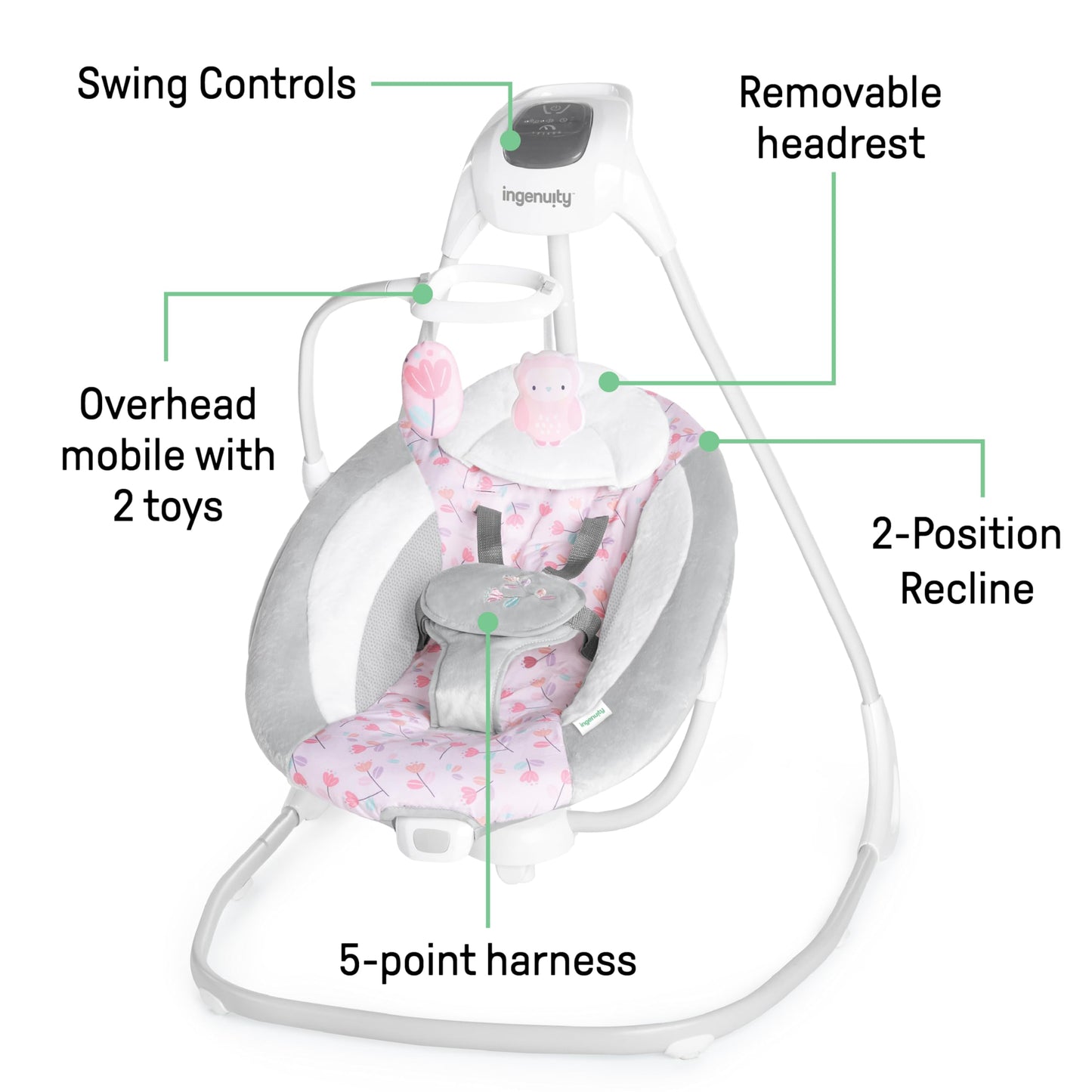 INGENUITY SimpleComfort 6-Speed Multi-Direction Baby Swing