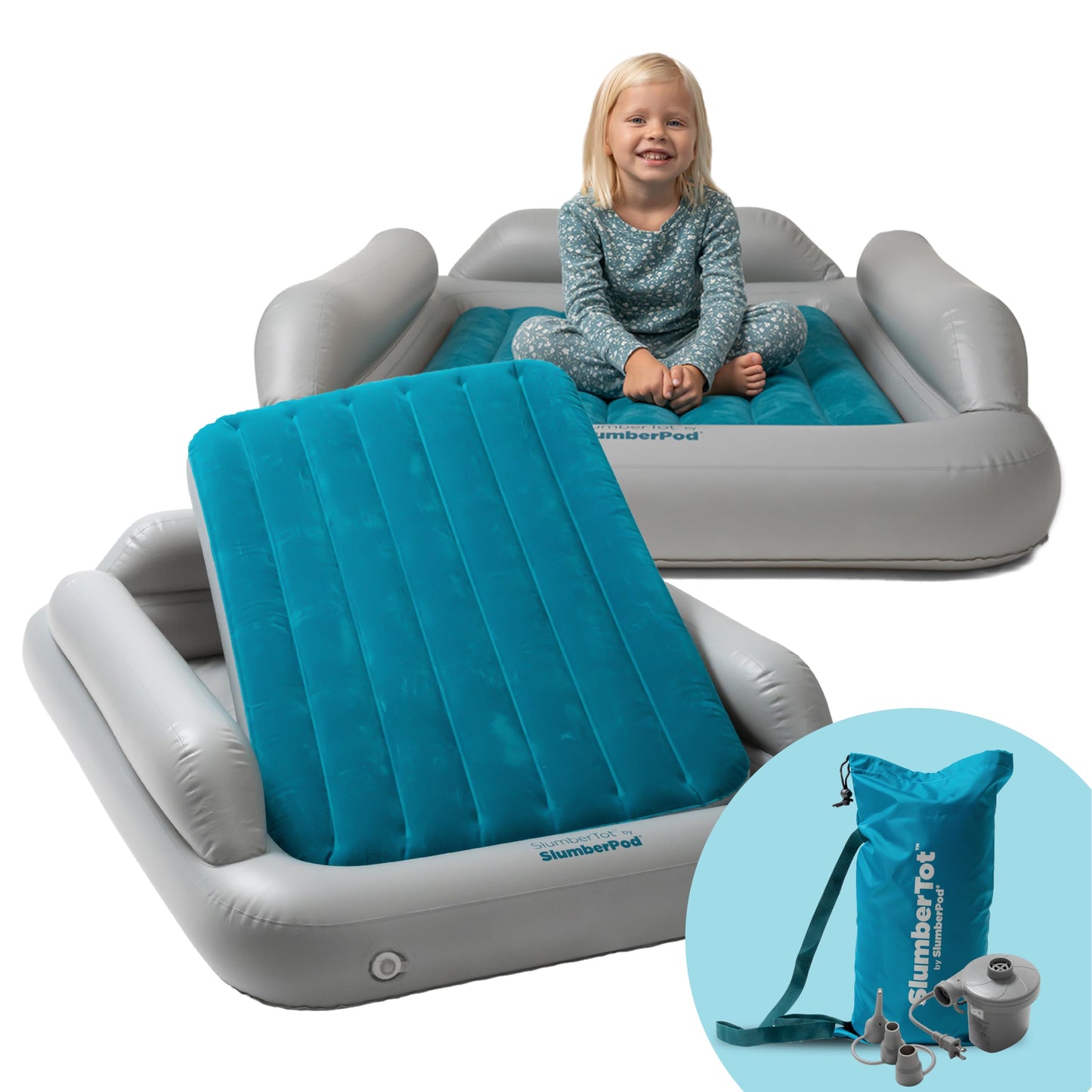 SLUMBERPOD SlumberTot Inflatable Toddler Travel Bed - Portable Air Mattress