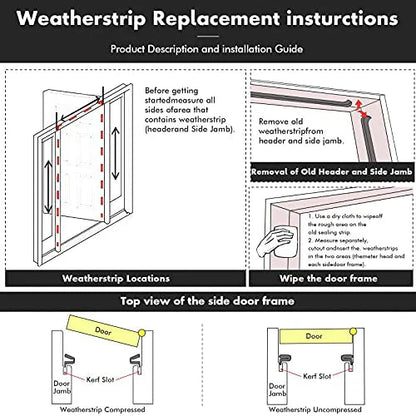 Door Weather Stripping Soundproof Door Seal Strip V-Shaped "Q" Foam Kerf Weather Stripping