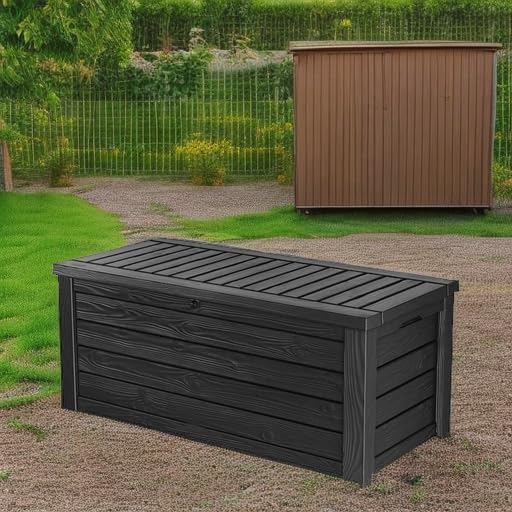 KETER Westwood 150 Gallon Resin Outdoor Storage Box - Dark Grey