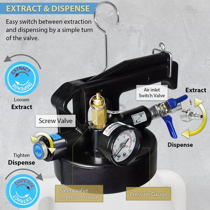 Patented 10L Automatic Transmission Fluid Pump ATF Refill System Dispenser Extractor with 21 Pcs ATF Filler Adapters&Refilling Funnel + Drainer and Refill Kit