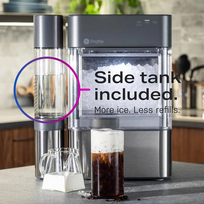 Countertop Nugget Ice Maker with Side Tank | Ice Machine with WiFi Connectivity | Smart Home Kitchen Essentials | Stainless Steel