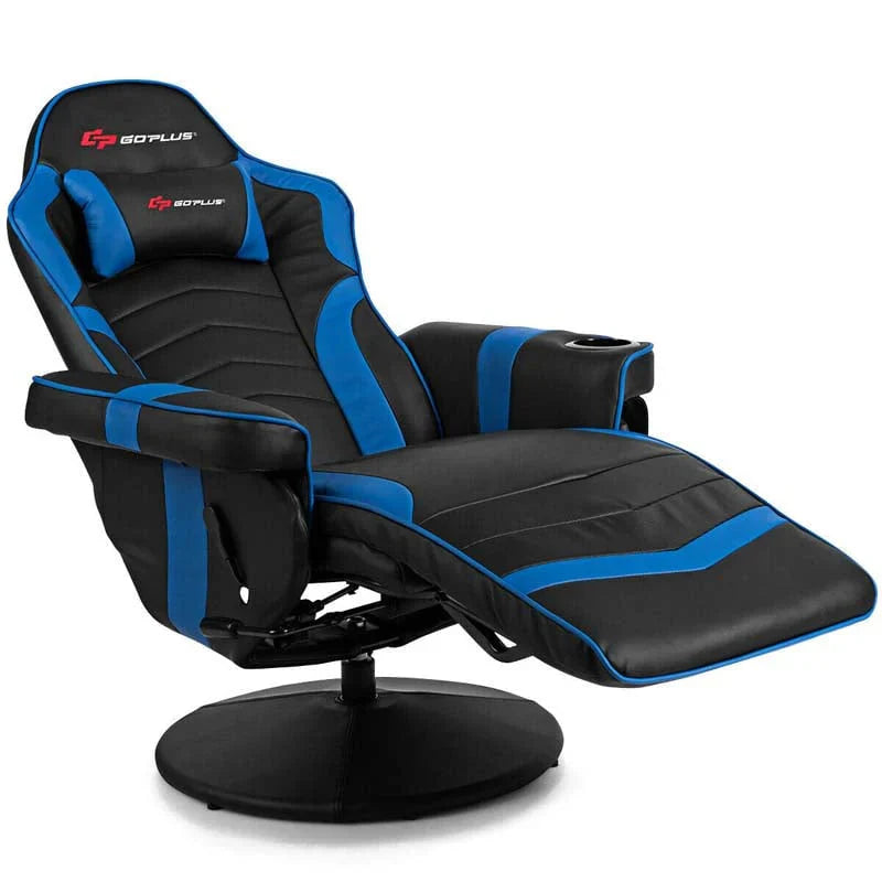 Pu Leather Massage Gaming Chair Ergonomic High Back Racing Style Gaming Recliner With Adjustable Backrest Amp Footrest Cup Holder Side Pouch - Comfortable And Ergonomic Design