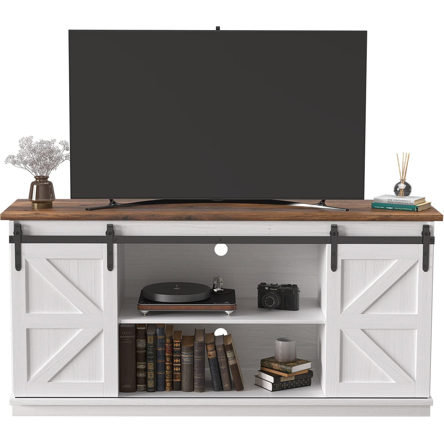 JUMMICO TV Stand for 65 Inch TV with Storage Cabinets