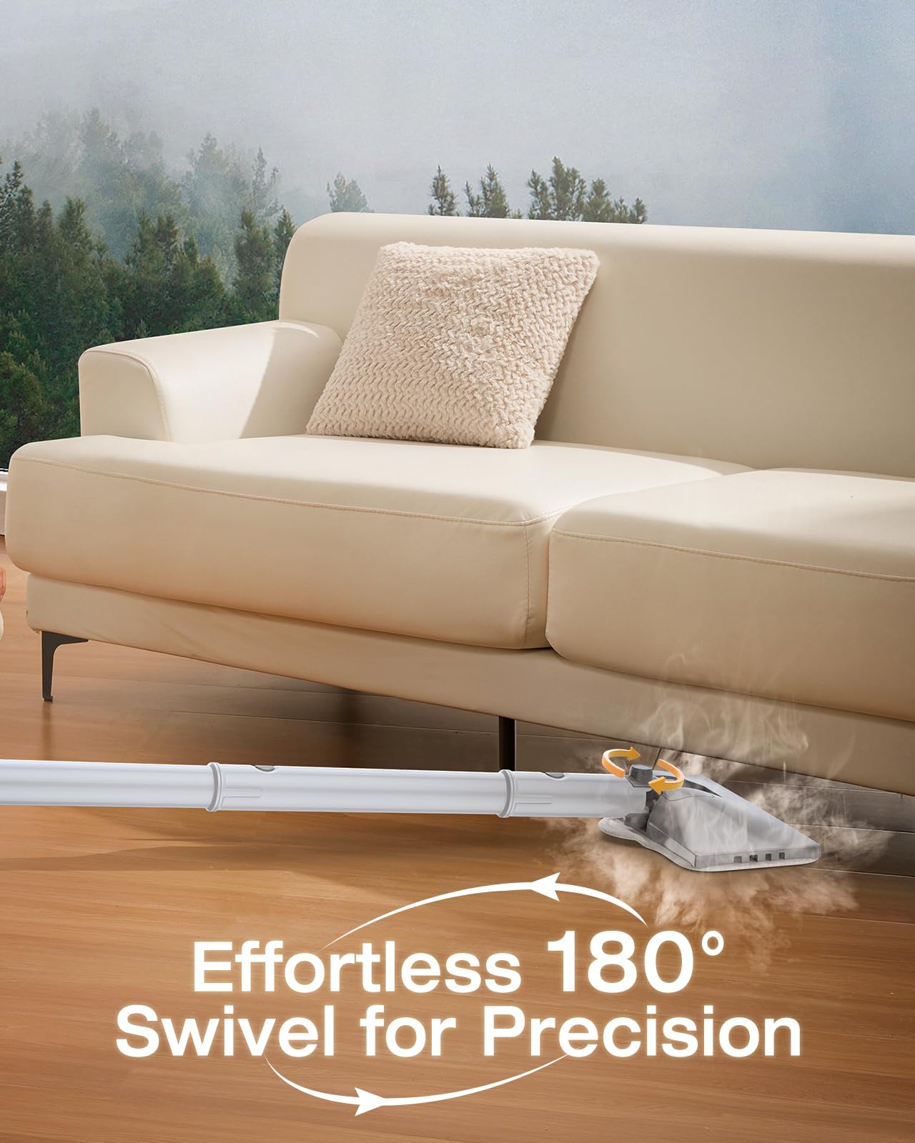 LABIGO 10-in-1 Steam Mop with Handheld Steamer & 3 Levels