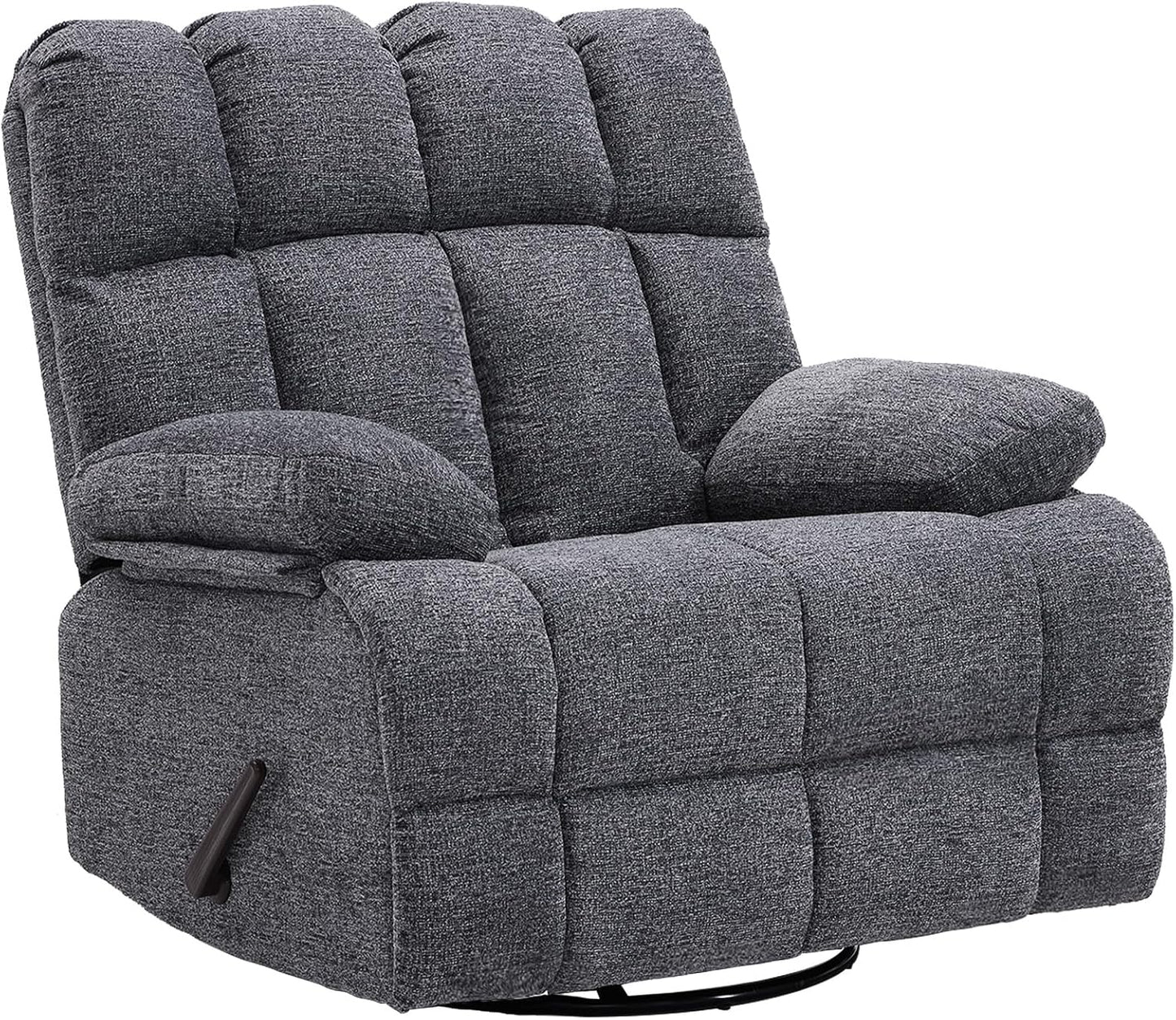 Oversized Swivel Recliner Chair for Big Man Grey