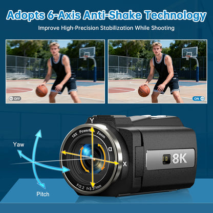MWIRB 8K Ultra HD Video Camera with WiFi & 18X Zoom