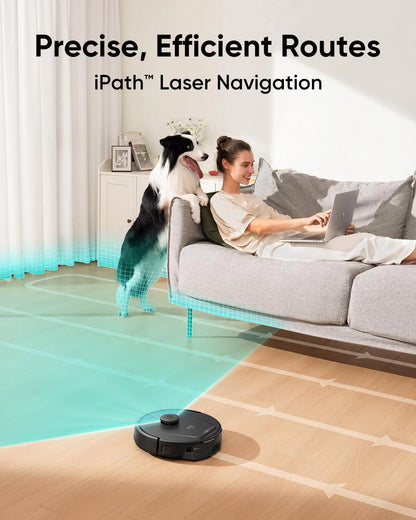 Robot Vacuum, Ultra Strong 5,000 Pa Suction, iPath Laser Navigation, for Deep Floor Cleaning, Ideal for Hair, Hard Floors