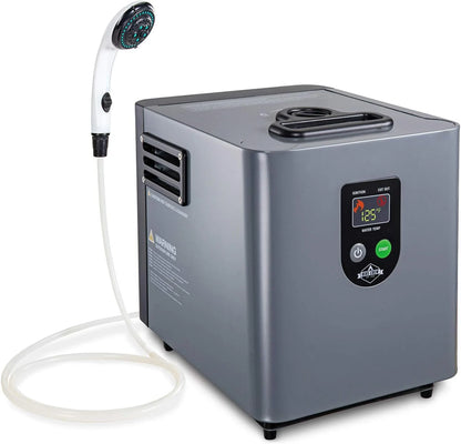 Portable Propane Water Heater & Shower Pump – Compact Outdoor Cleaning Showering System w/LCD Auto Safety Shutoff for Instant Hot While Camping, Hiking Carry Case Included