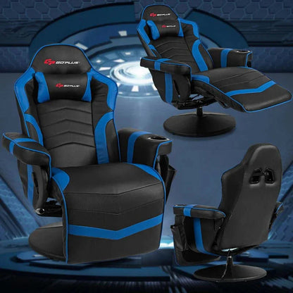 Pu Leather Massage Gaming Chair Ergonomic High Back Racing Style Gaming Recliner With Adjustable Backrest Amp Footrest Cup Holder Side Pouch - Comfortable And Ergonomic Design