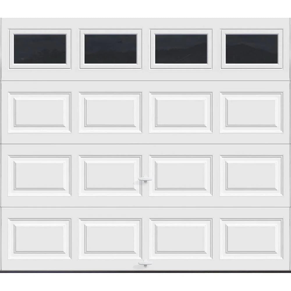 Clopay Classic Insulated Garage Door 9×7 ft, R-Value 6.5, White with Plain Window