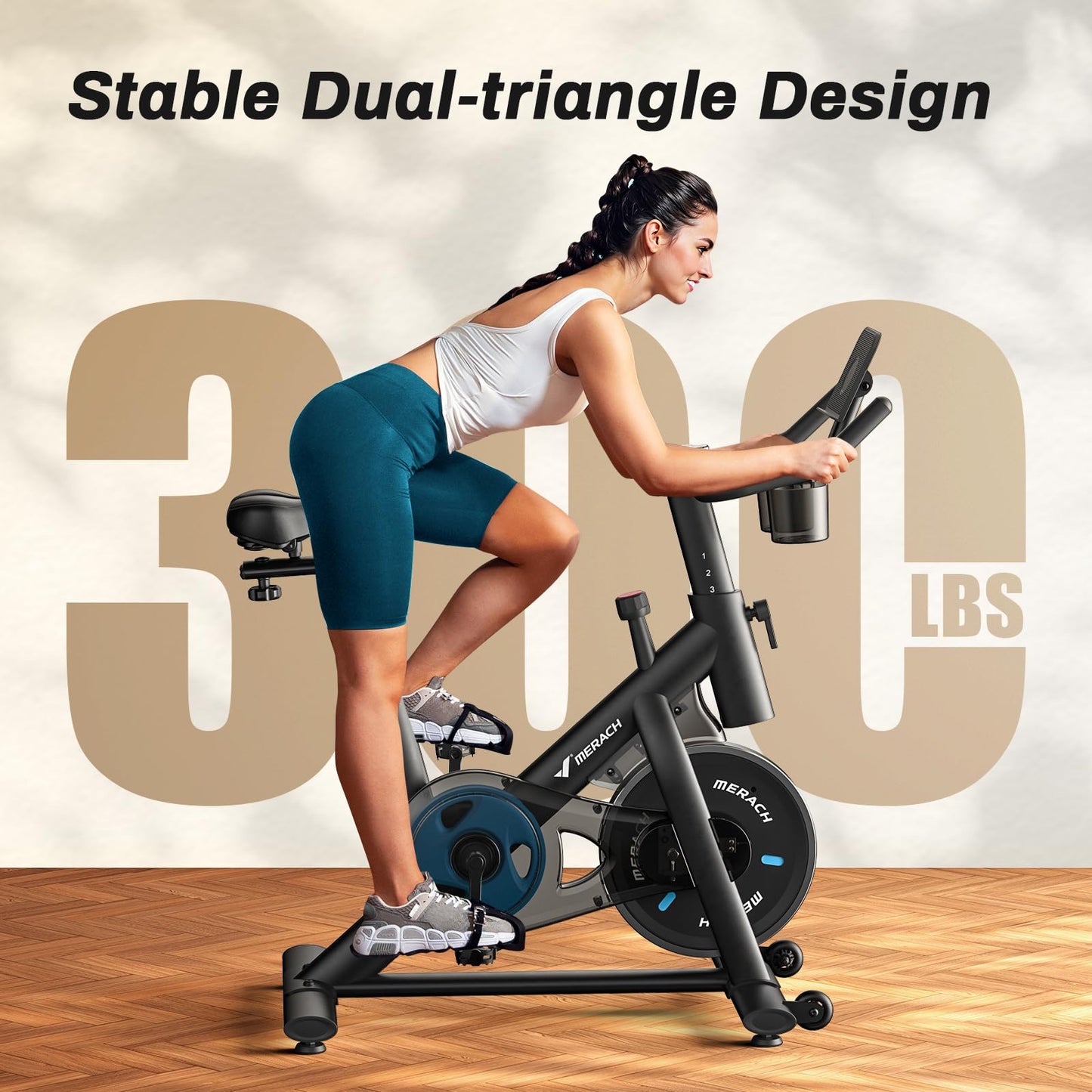 MERACH Exercise Bike with App & 300lbs Capacity