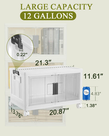 OLARHIKE 144QT Lockable Storage Bins - Collapsible Organizer Set