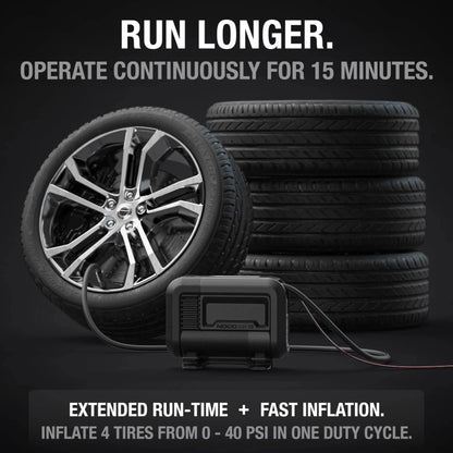 UltraFast 15A Tire Inflator, 12V Portable Air Compressor Pump, Rated at 80 PSI, Inflates Tires from 0-40 PSI in 2.9 Minutes with a Digital Gauge, Smart Pressure and Auto-Shutoff