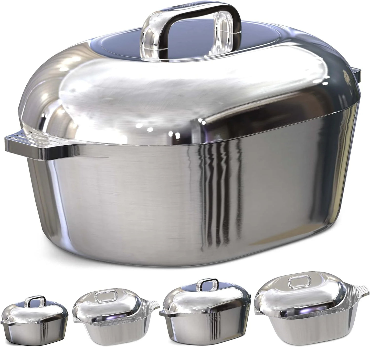Cast Aluminum Dutch Oven - 8 Quart - Oval Dutch Oven Pot with Lid for Families and Parties - Lightweight Cajun Cookware with Ideal Heat Distribution - Oval Roaster Pan with Lid (13 Inch)