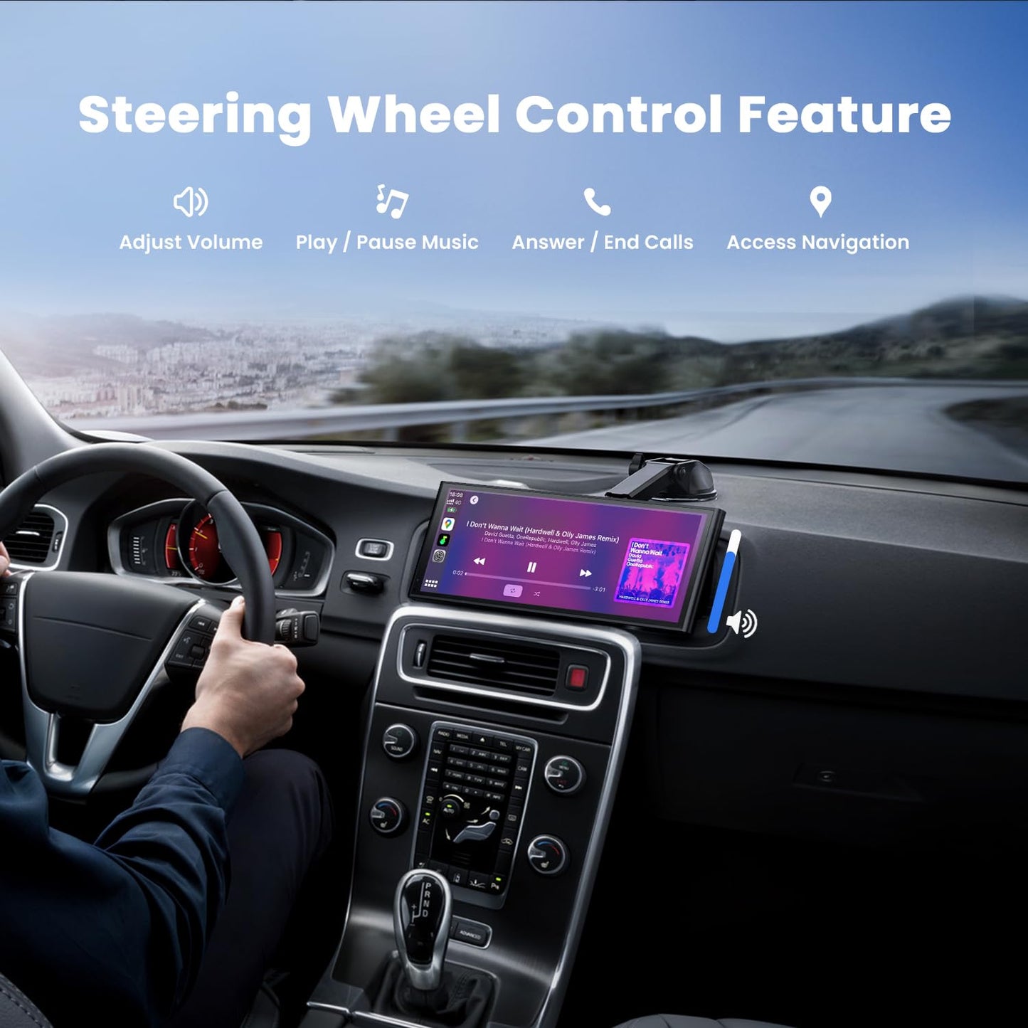 KRUNIA 9.26" Wireless CarPlay Screen with Bluetooth & GPS