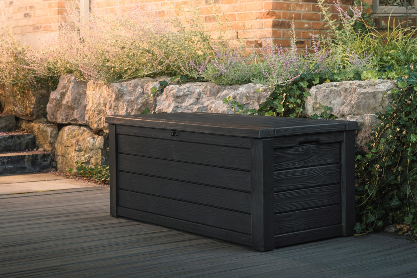 KETER Westwood 150 Gallon Resin Outdoor Storage Box - Dark Grey